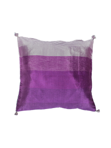 Cojín-tonos lila sabra o seda vegetal