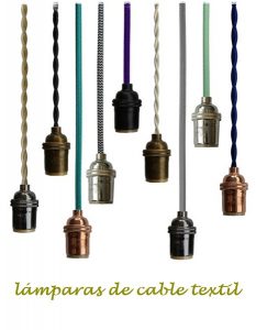 Ensangrentado irregular Circunferencia lámparas de cable textil | Iluminoteca
