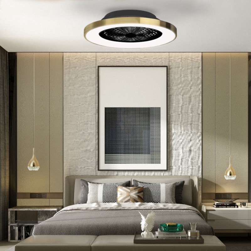  PAASHE Lámpara de ventilador de techo retro de madera con  control remoto, sin lámpara, ventiladores de techo DC, luz de ventilador de  sala de estar, dormitorio, lámpara de ventilador colgante silencioso