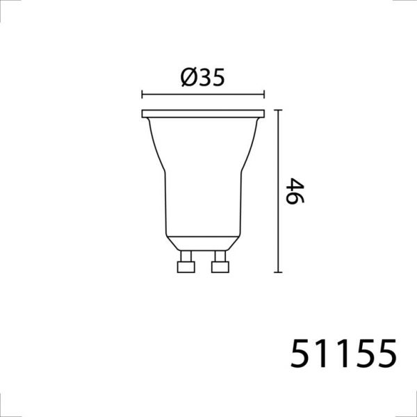 Bombilla LED  3w GU10 MR11 355mm x 46 - Imagen 3