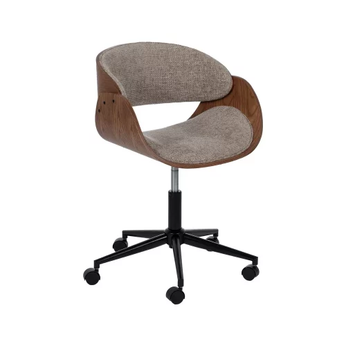 Silla con ruedas GIRO madera textil - Beige- marrón