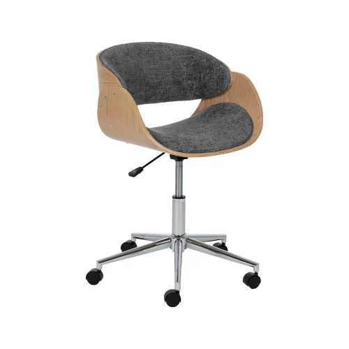 Silla con ruedas GIRO madera textil - Gris-natural