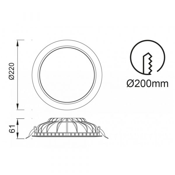 Foco empotrable CUPULA de 24w 22cm - Imagen 4