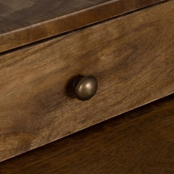 ESCRITORIO NATURAL-NEGRO MADERA DE MANGO 125 X 62 X 90 CM - Imagen 6