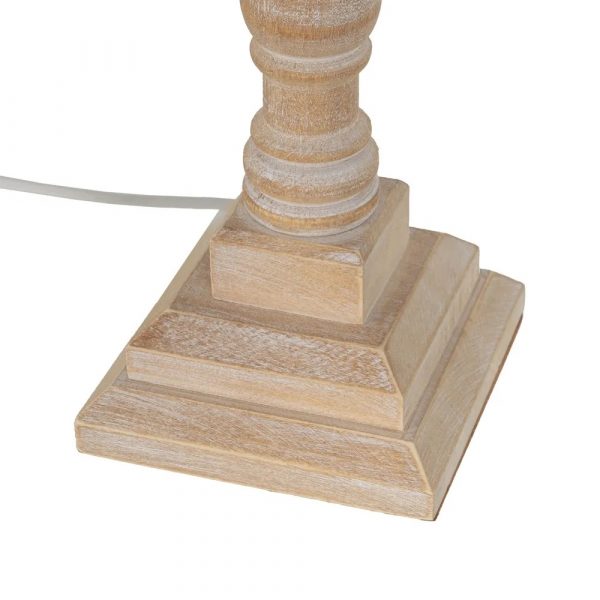 LÁMPARA MESA NATURAL MADERA / TEJIDO 40 X 40 X 82,50 CM - Imagen 5