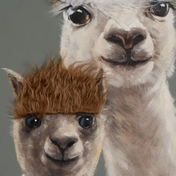 PINTURA LLAMAS LIENZO - Imagen 4