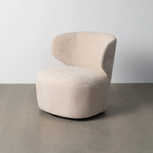 SILLÓN GIRATORIO TEJIDO-MADERA 73 X 68 X 74 CM