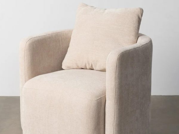 SILLÓN GIRATORIO TEJIDO-MADERA 76 X 70 X 84 CM - Imagen 4