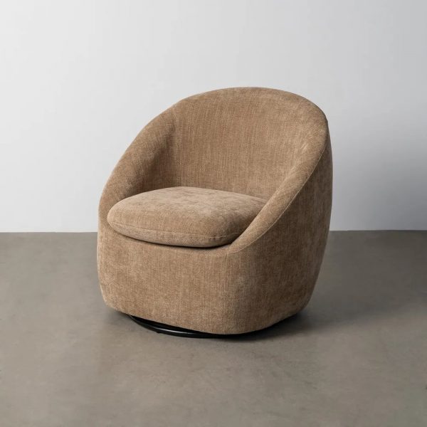 SILLÓN GIRATORIO TEJIDO-MADERA 72 X 63 X 73 CM - Imagen 5