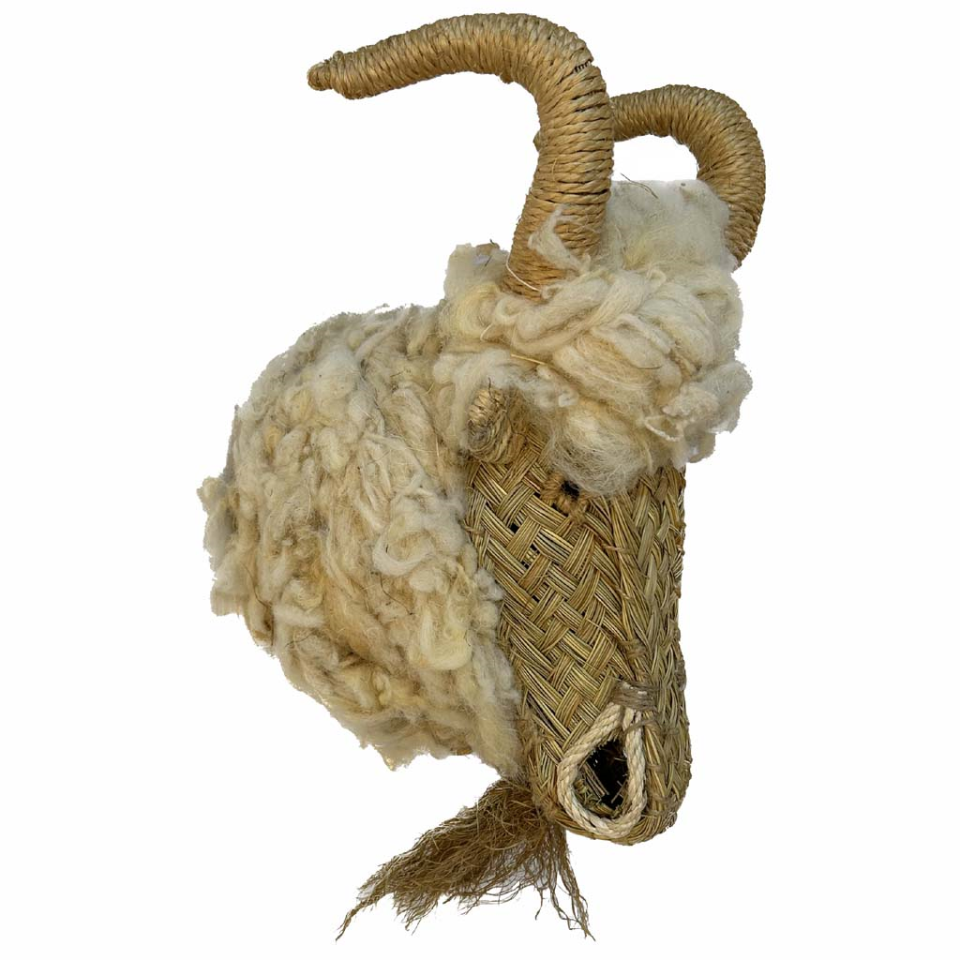 Cabeza de carnero de esparto y lana - Imagen 2