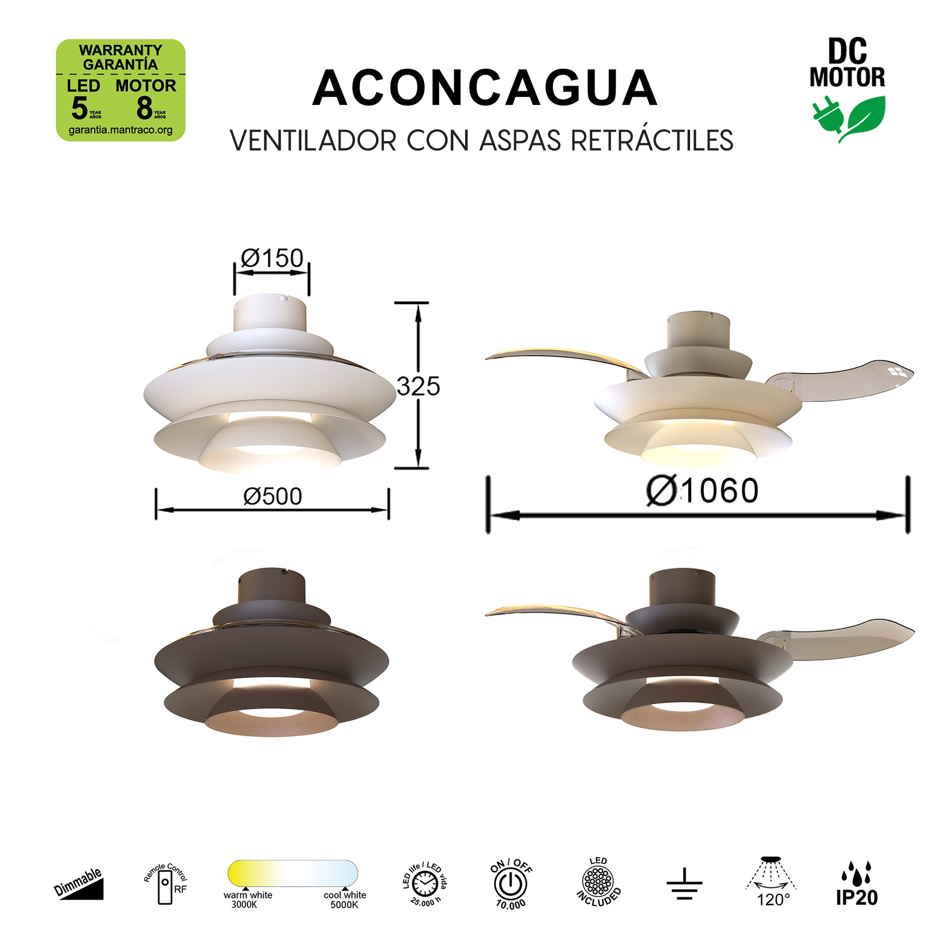 Lampara ventilador LED Aconcagua - Imagen 11